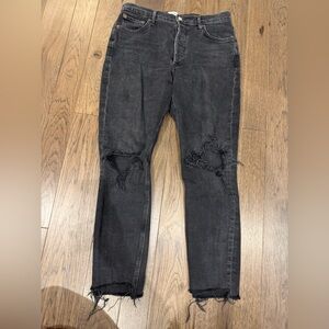 Agolde Black Distressed Skinny Jeans